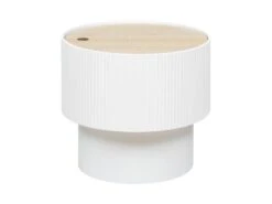 Table à Café Avec Coffre De Rangement En Bois Peint Blanc D 38,5 X H 35 Cm