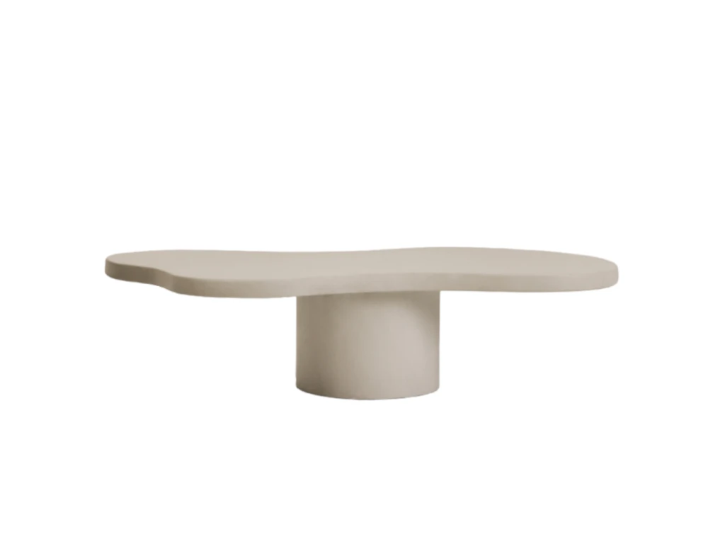 Table Basse Du Microciment En Couleur Blanc 140 Cm
