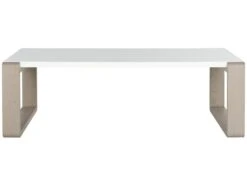 Table D'appoint Blanc & Gris 65 X 110 X 35.05 Cm - Evelena