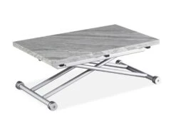 Table Basse Relevable Carrera XL Effet Marbre Gris
