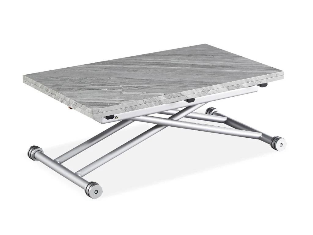 Table Basse Relevable Carrera XL Effet Marbre Gris