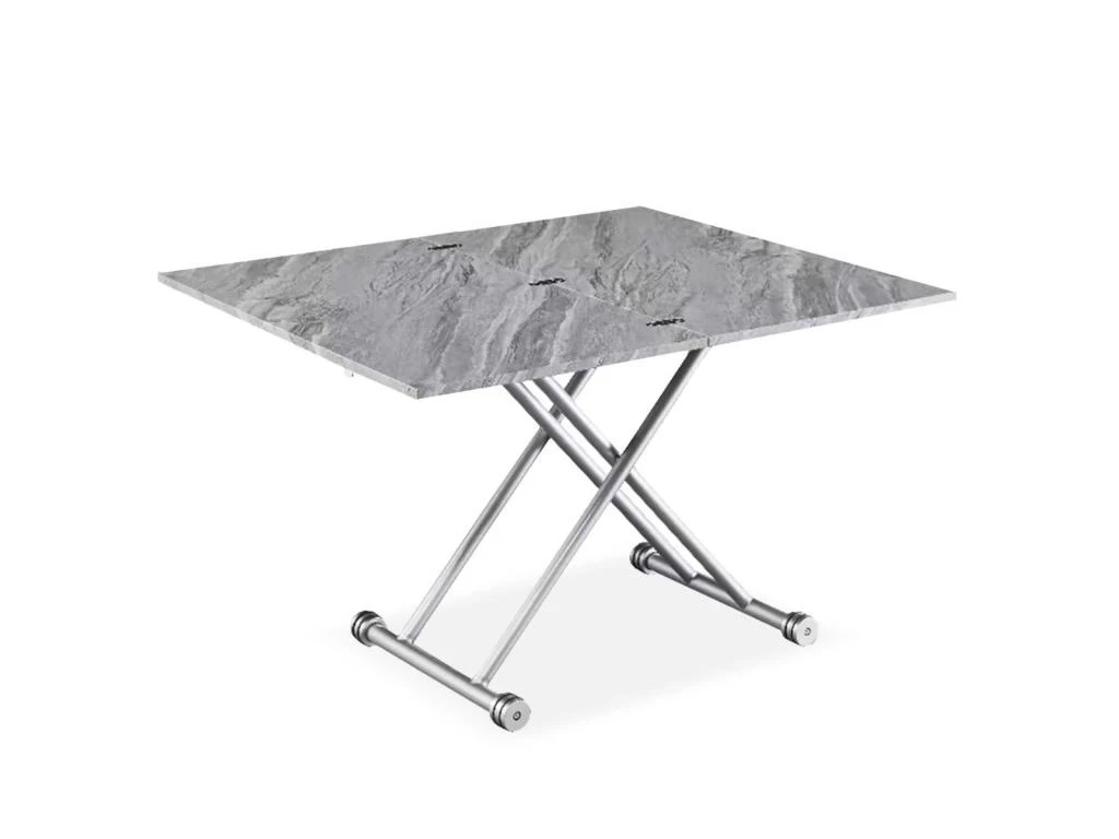 Table Basse Relevable Carrera XL Effet Marbre Gris – Image 2