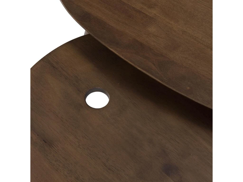 Set De 2 Tables Basses Eclipse Couleur Noyer, Bois Massif – Image 5