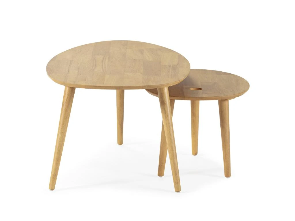 Set De 2 Tables Basses Eclipse Couleur Chêne, Bois Massif – Image 4