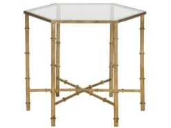 Table D'appoint Or Et Transparent 44 X 51 X 43.18 Cm - Bea