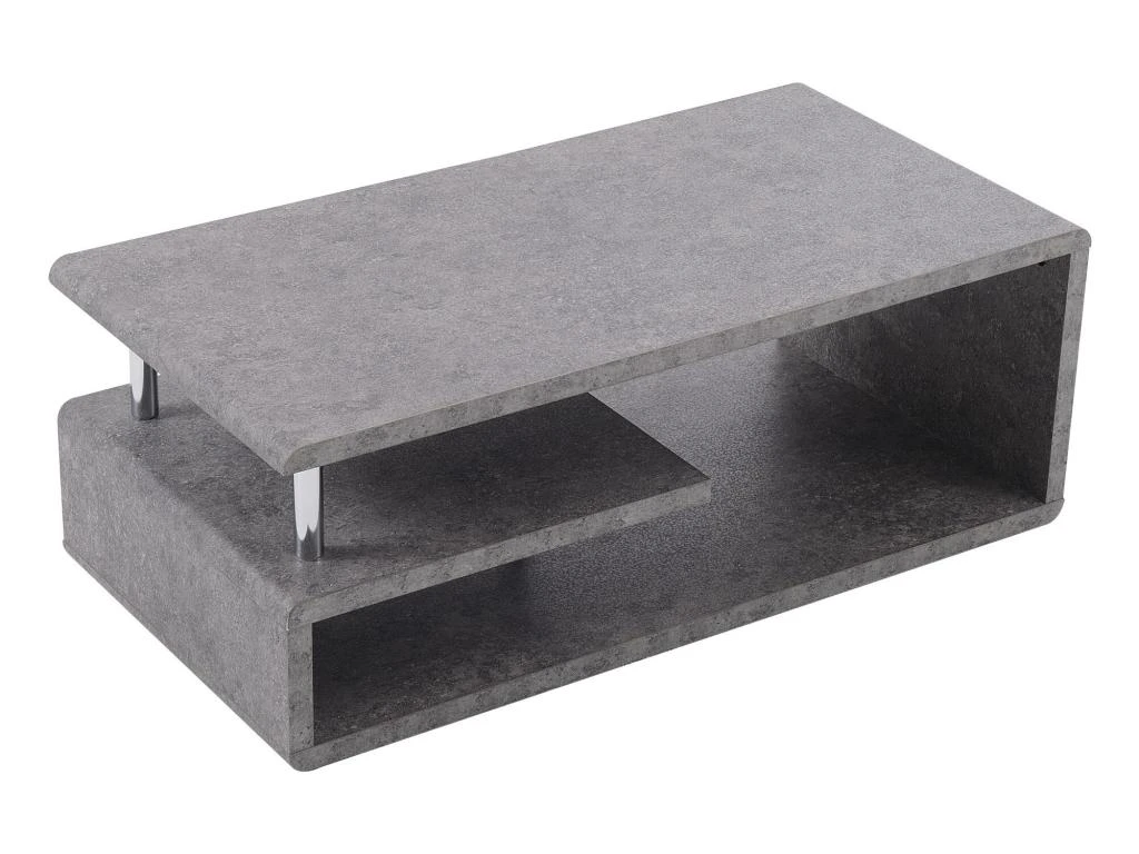 Table Basse Contemporaine - Avec LED - Finition Gris Ciment - Gris – Image 3