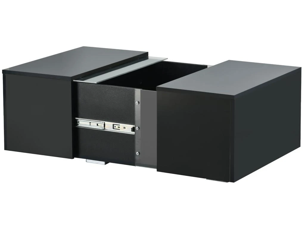 Table Basse Moderne Avec LED - Surface Brillante - Noir – Image 3