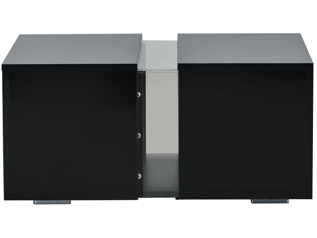 Table Basse Moderne Avec LED - Surface Brillante - Noir – Image 4