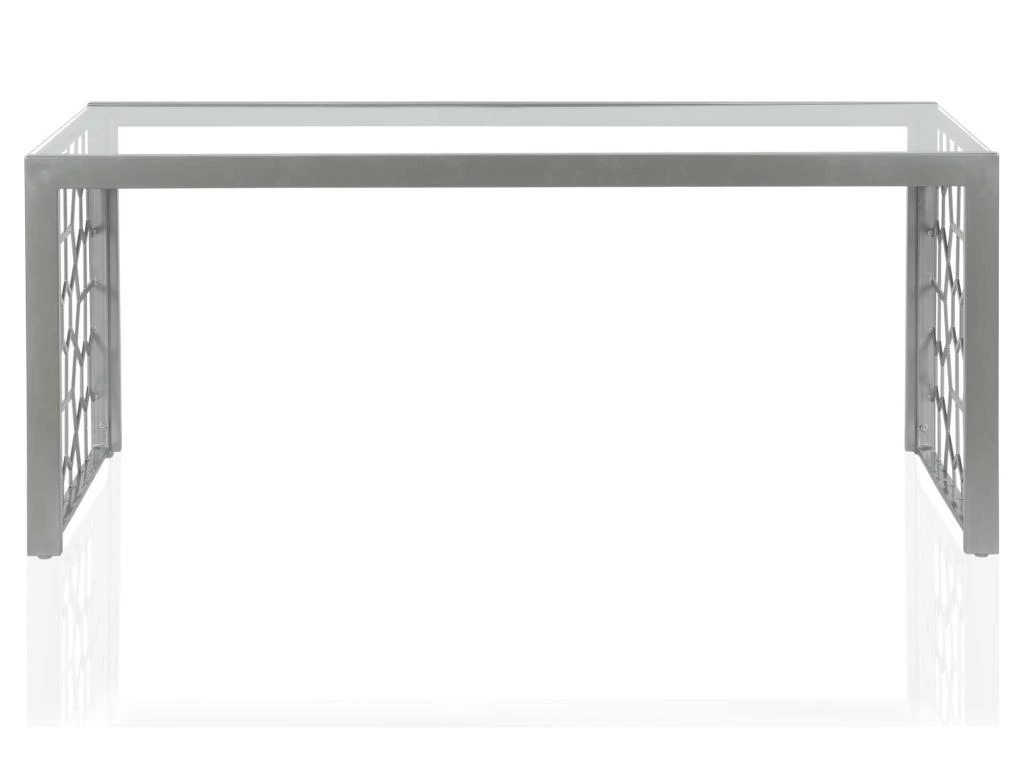 Table Basse En Verre Et Structure En Métal Argenté – Image 8