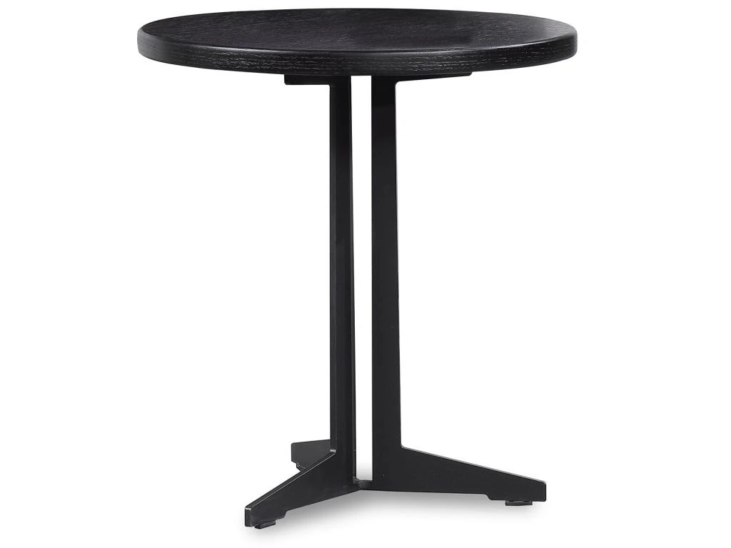 Table D'Appoint En Bois Et Métal Ronde Big Oslo Pärumm Noir Ø50x53 Cm – Image 3