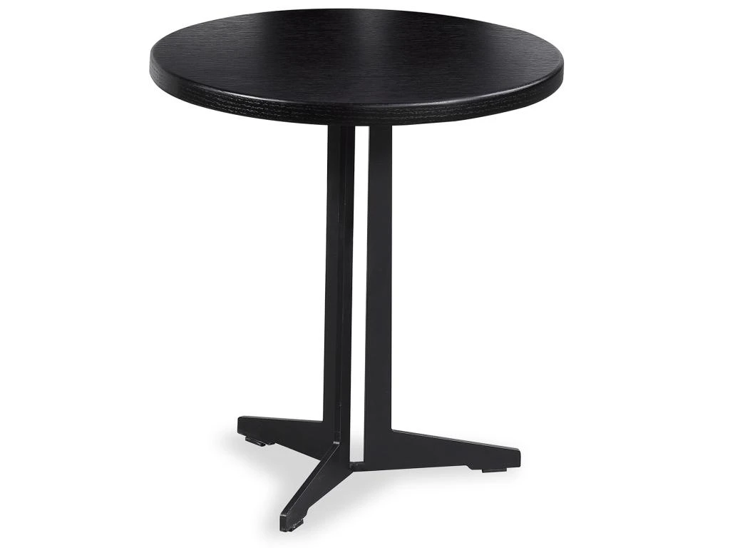 Table D'Appoint En Bois Et Métal Ronde Oslo Pärumm Noir Ø45x45 Cm