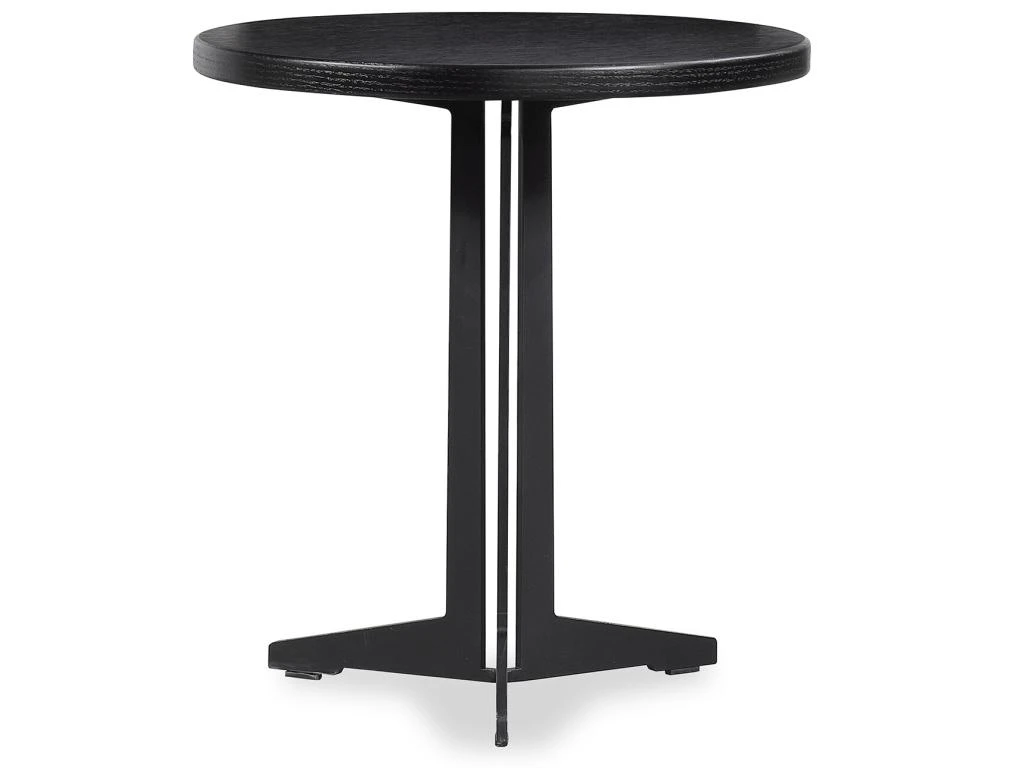 Table D'Appoint En Bois Et Métal Ronde Oslo Pärumm Noir Ø45x45 Cm – Image 2