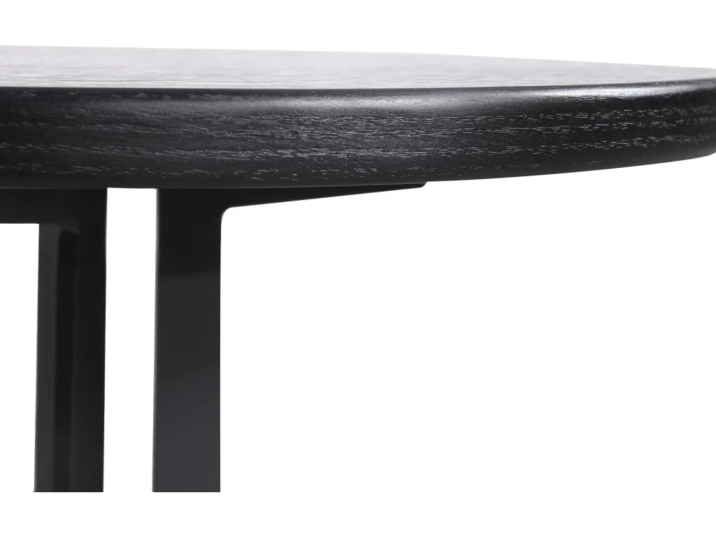 Table D'Appoint En Bois Et Métal Ronde Oslo Pärumm Noir Ø45x45 Cm – Image 3