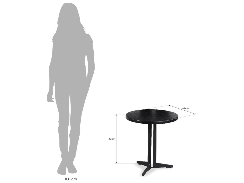 Table D'Appoint En Bois Et Métal Ronde Oslo Pärumm Noir Ø45x45 Cm – Image 4