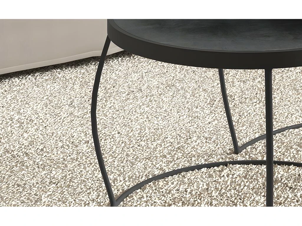 Table Basse Gigogne Ronde En Bois Massif Exotique. Finition Noir. Collection LARSON. – Image 5