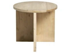 Table D’appoint Ronde En Bois De Sapin En Couleur Naturel