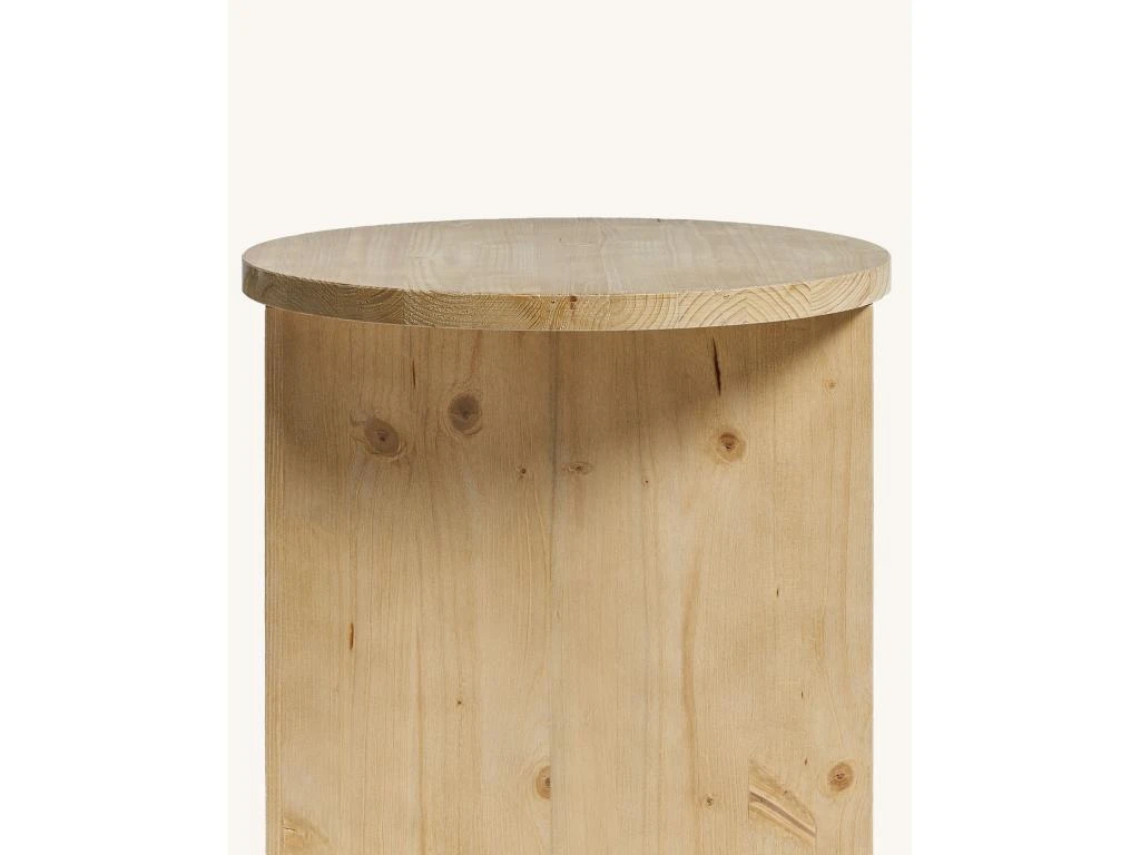 Table D’appoint Ronde En Bois De Sapin En Couleur Naturel – Image 6