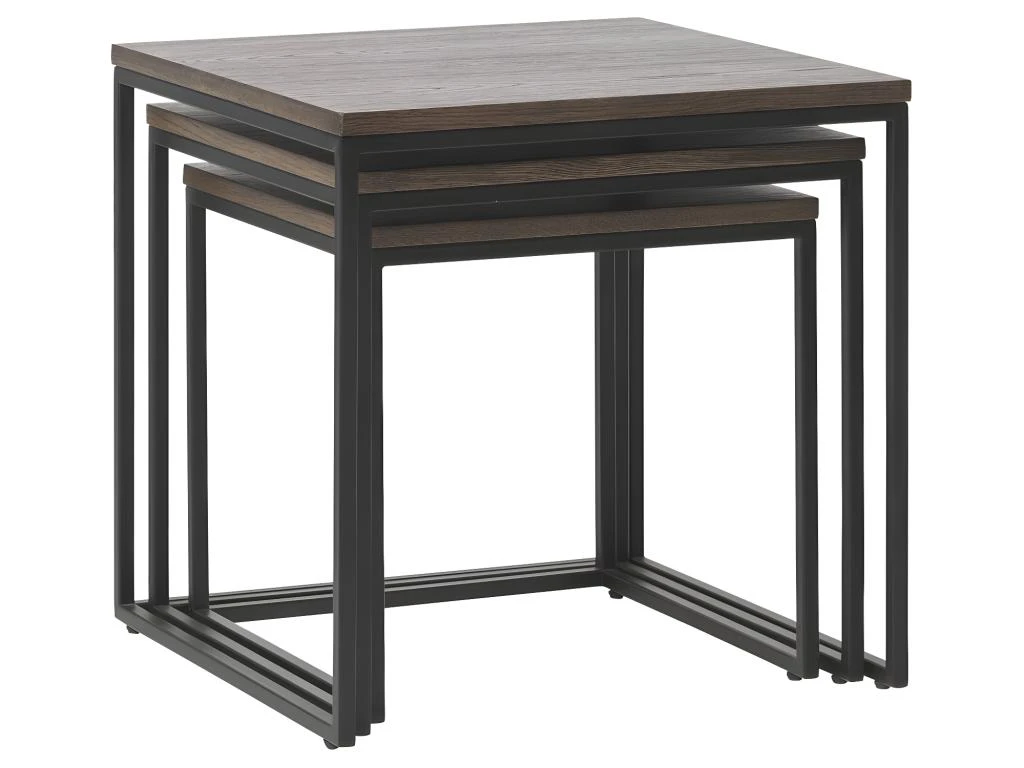 Rivoli Tables Gigognes, Set De 3 Pièces, Imitation Chêne Fumé. – Image 2