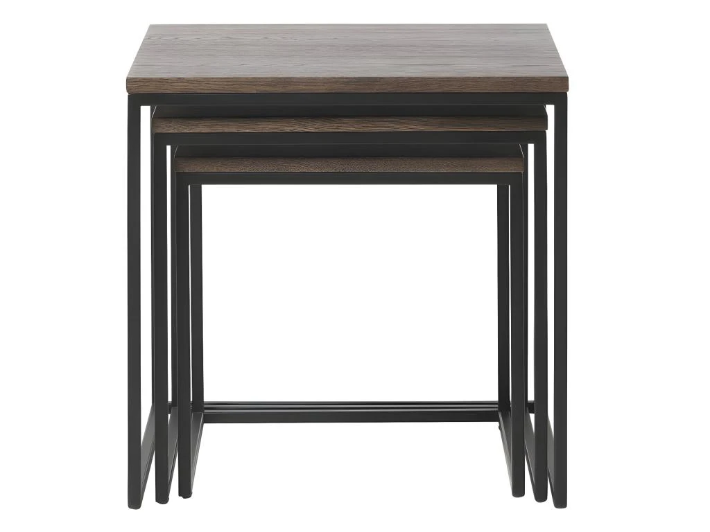 Rivoli Tables Gigognes, Set De 3 Pièces, Imitation Chêne Fumé. – Image 3