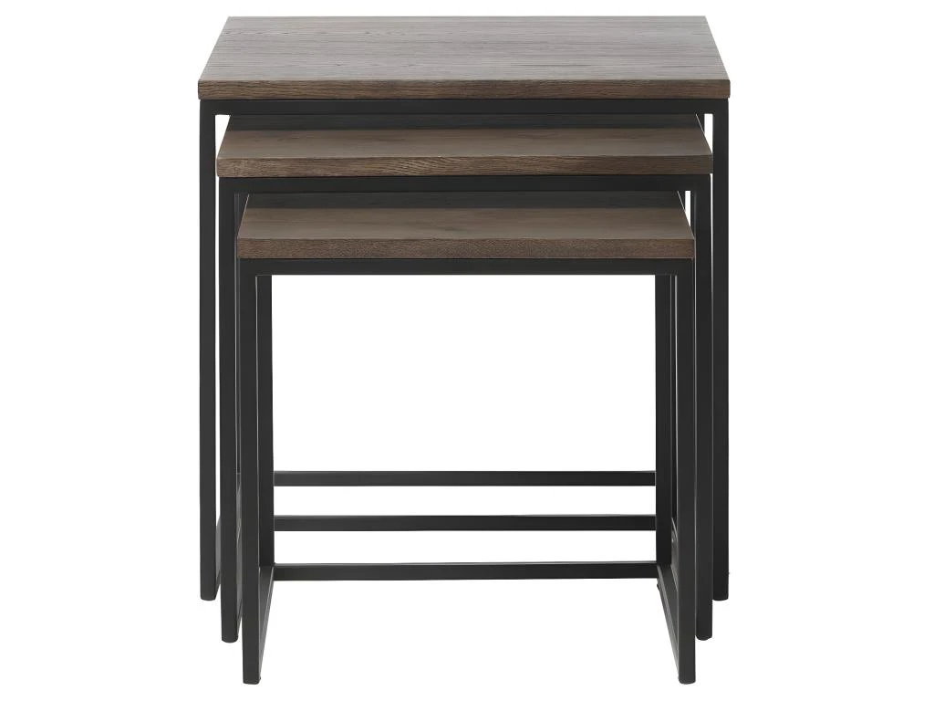 Rivoli Tables Gigognes, Set De 3 Pièces, Imitation Chêne Fumé. – Image 4