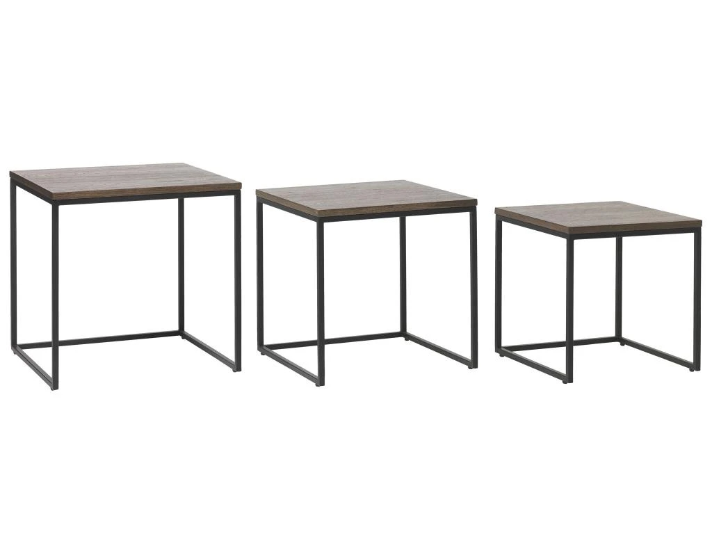 Rivoli Tables Gigognes, Set De 3 Pièces, Imitation Chêne Fumé. – Image 5