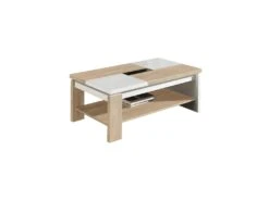 Table Basse Relevable Bois Clair/Bois Blanc - LILAU