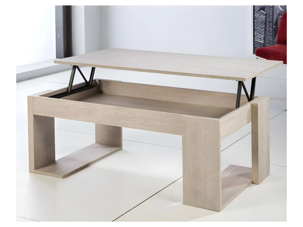 Table Basse Relevable Chêne Clair - GUIZMO – Image 3
