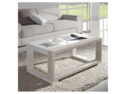Table Basse Relevable Blanc/Chêne Clair - UPTU