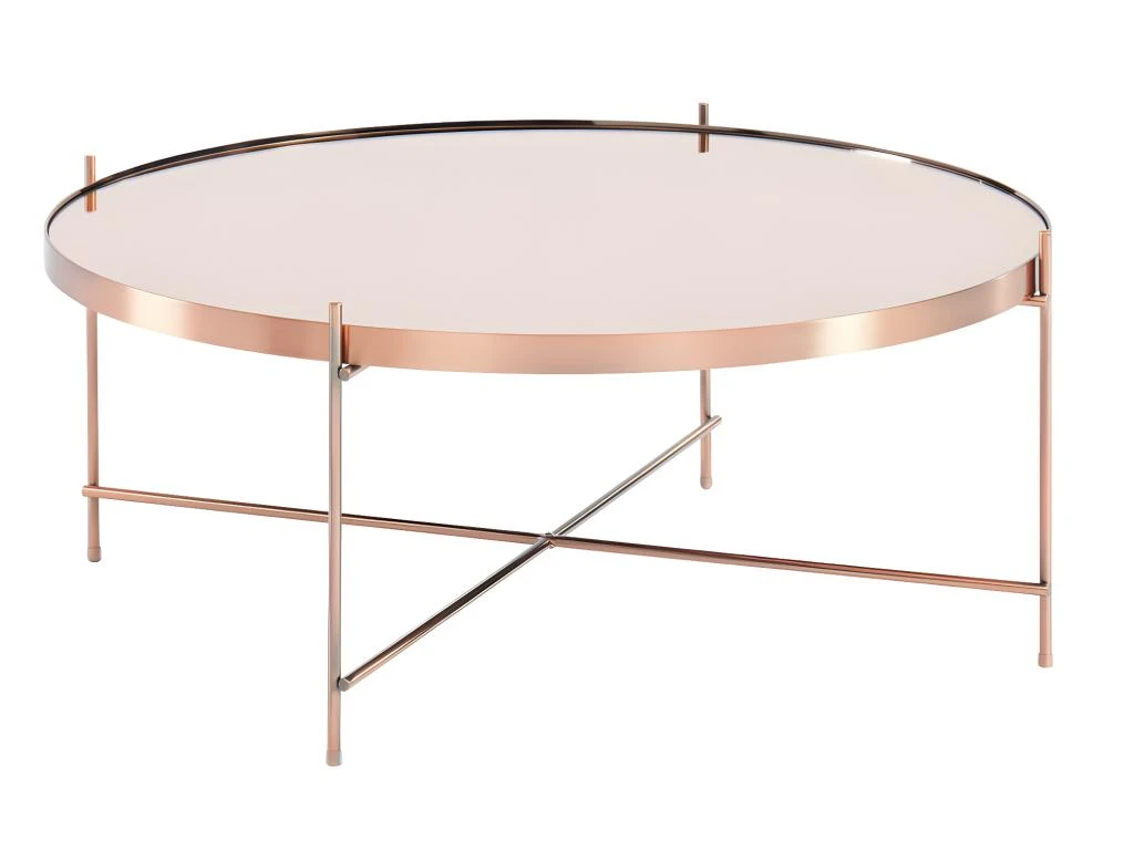 Table Basse MARCIA - Miroir & Métal - Cuivré