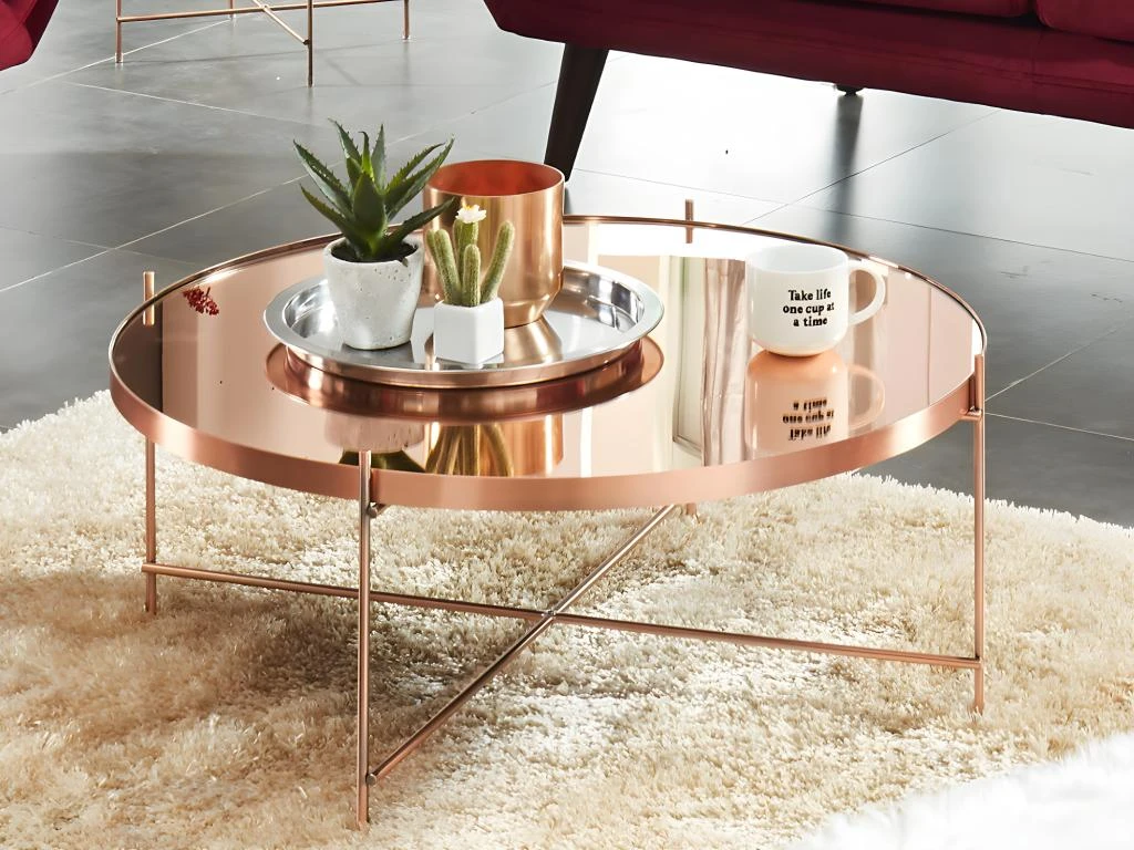 Table Basse MARCIA - Miroir & Métal - Cuivré – Image 6