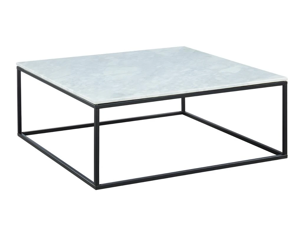 Table Basse Design ARETHA De Pascal MORABITO - Marbre Et Métal - Blanc Et Noir – Image 3