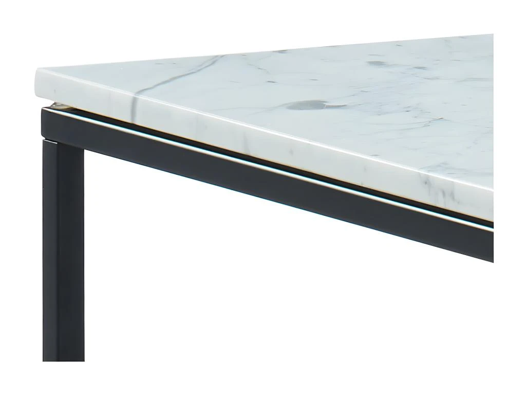 Table Basse Design ARETHA De Pascal MORABITO - Marbre Et Métal - Blanc Et Noir – Image 5