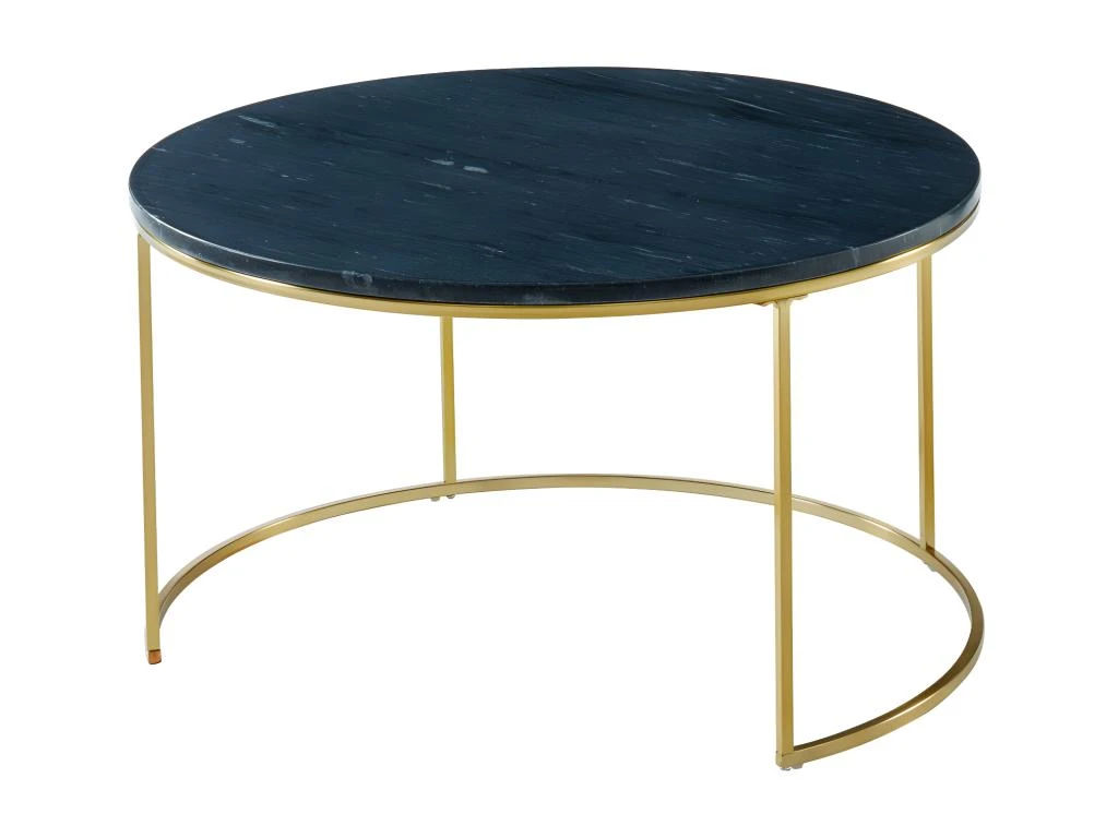 Tables Basses Gigognes ANGELA De Pascal MORABITO - Marbre Noir Et Métal Doré – Image 8