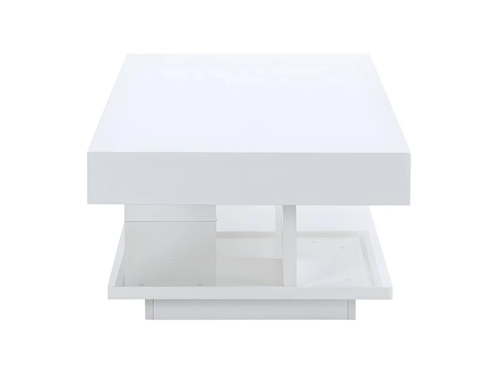 Table Basse ARAMIS Avec Rangements - MDF Laqué Blanc – Image 3