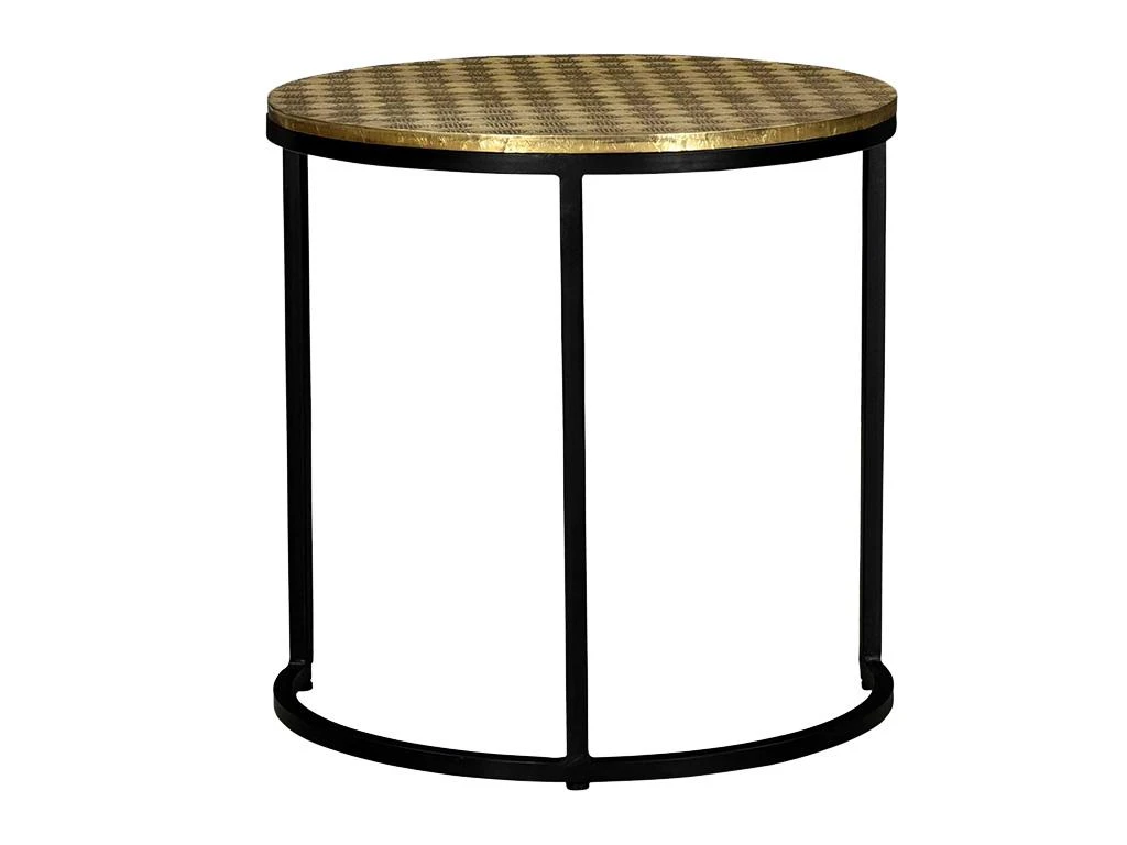 Tables Basses Gigognes BELAMI - Motifs Sculptés - Métal - Coloris : Doré Et Pieds Noirs – Image 5