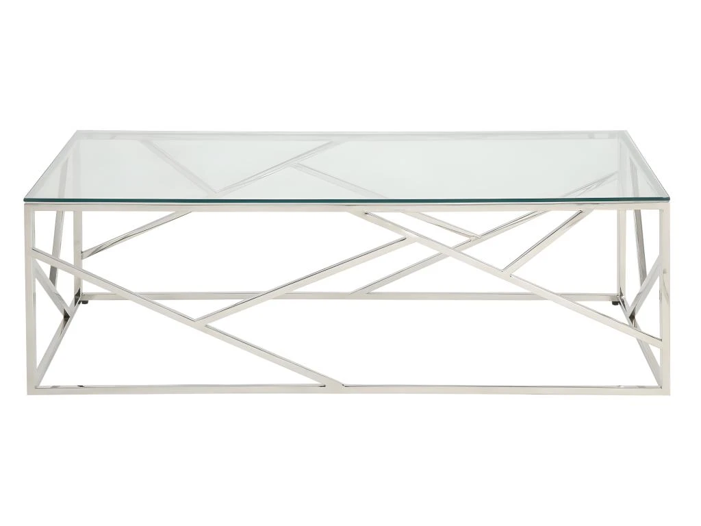 Table Basse ATHENA De Pascal MORABITO - Verre Trempé Et Acier - Chromé – Image 4