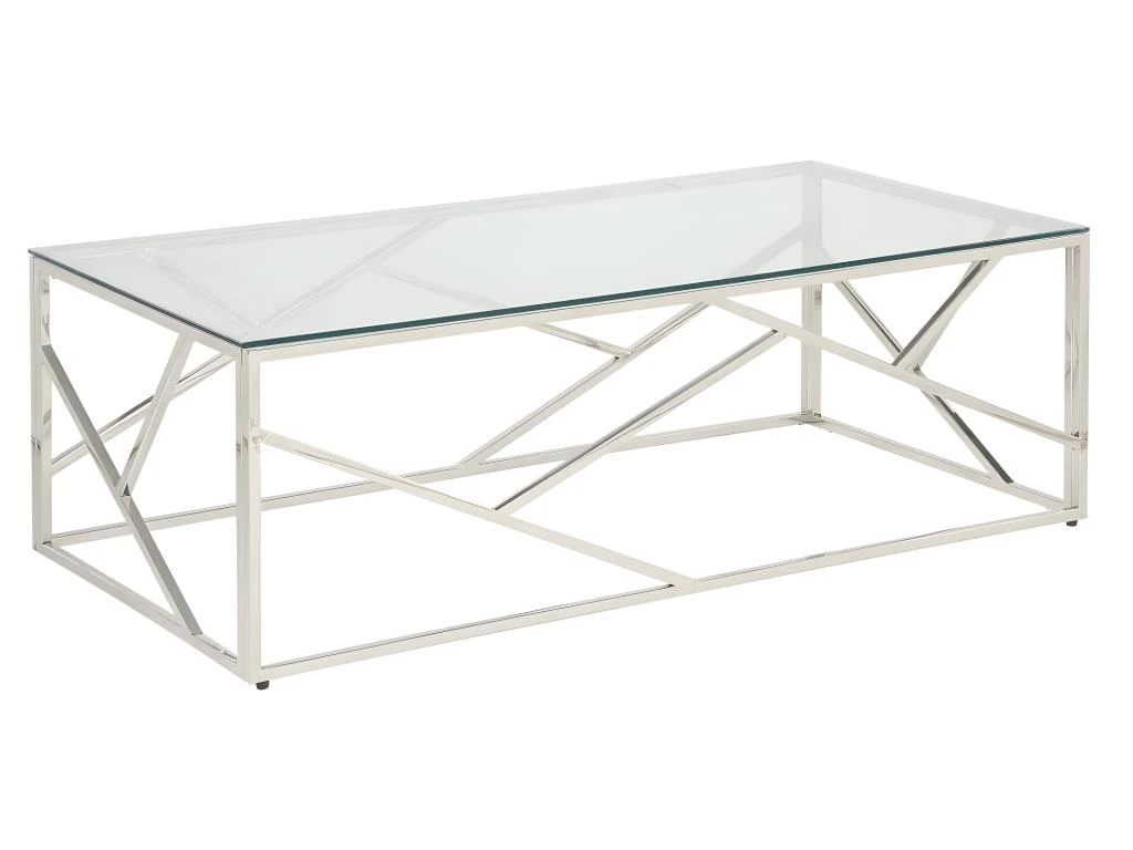 Table Basse ATHENA De Pascal MORABITO - Verre Trempé Et Acier - Chromé – Image 3