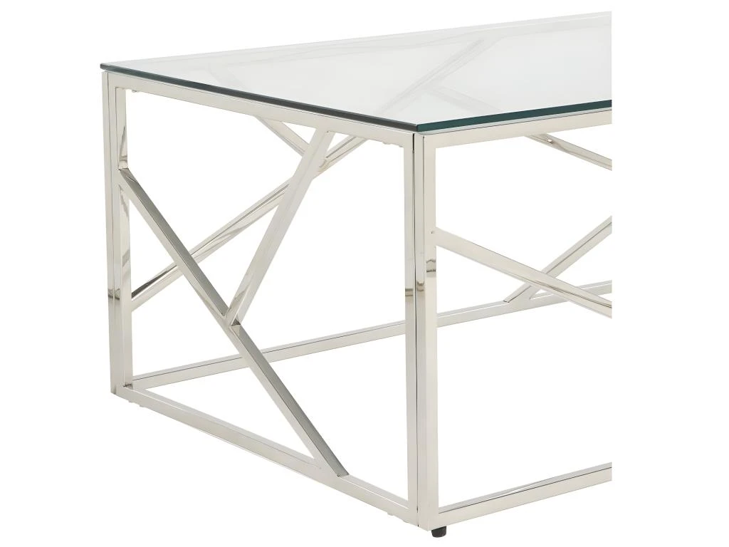 Table Basse ATHENA De Pascal MORABITO - Verre Trempé Et Acier - Chromé – Image 5