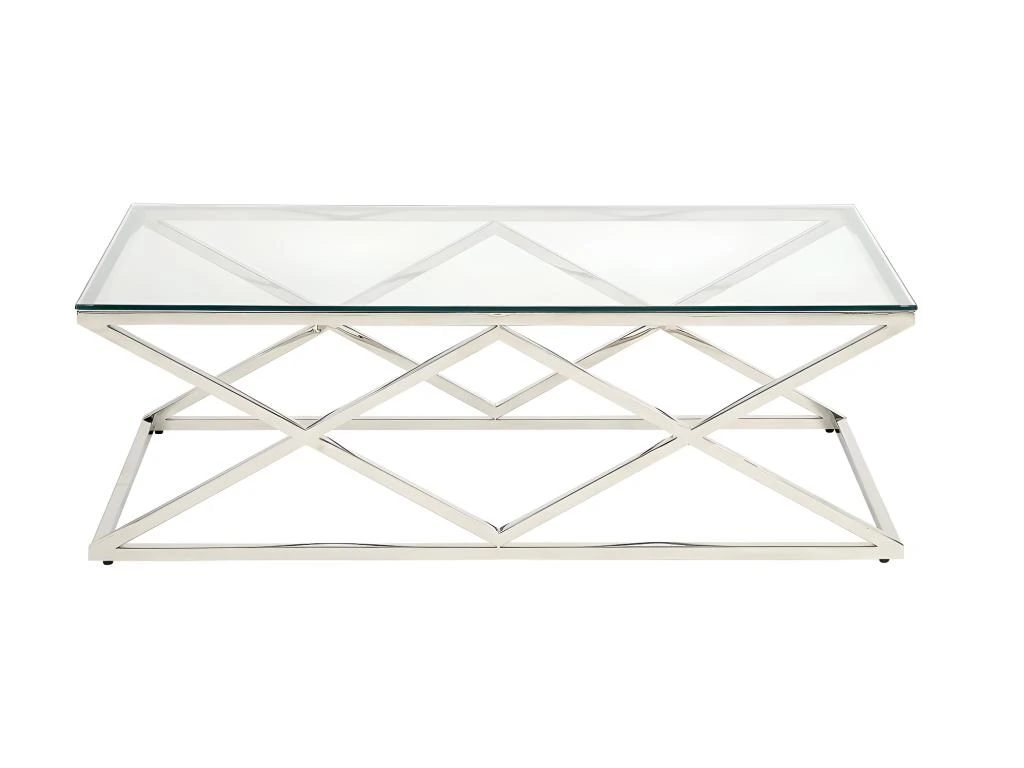 Table Basse CHARLOTTE De Pascal MORABITO - Verre Trempé Et Acier - Chromé – Image 2