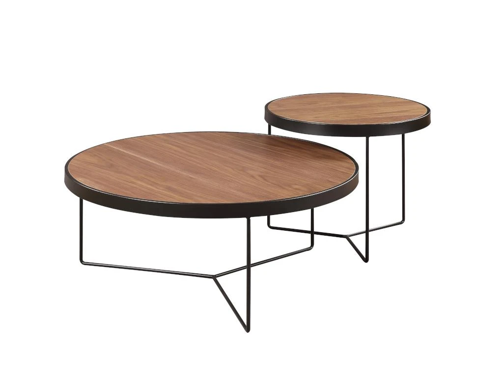 Tables Basses Gigognes MAMIA - MDF Et Acier - Noyer – Image 3