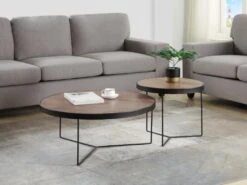 Tables Basses Gigognes MAMIA - MDF Et Acier - Noyer