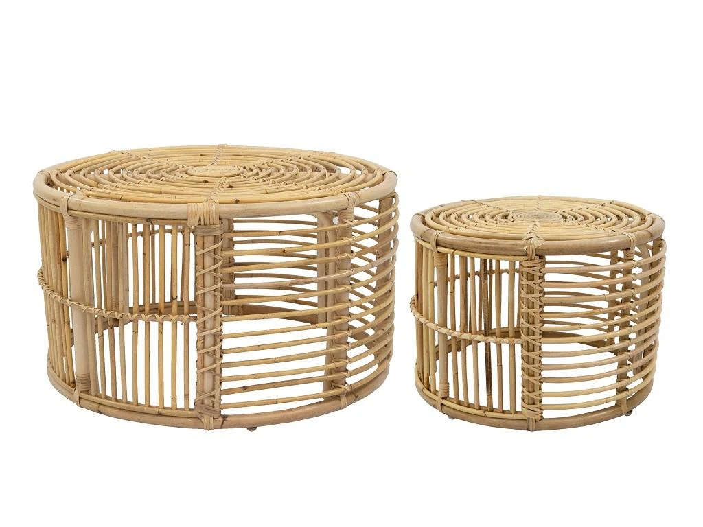 Lot De 2 Tables Basses LANDIS - Rotin - Coloris : Naturel – Image 3
