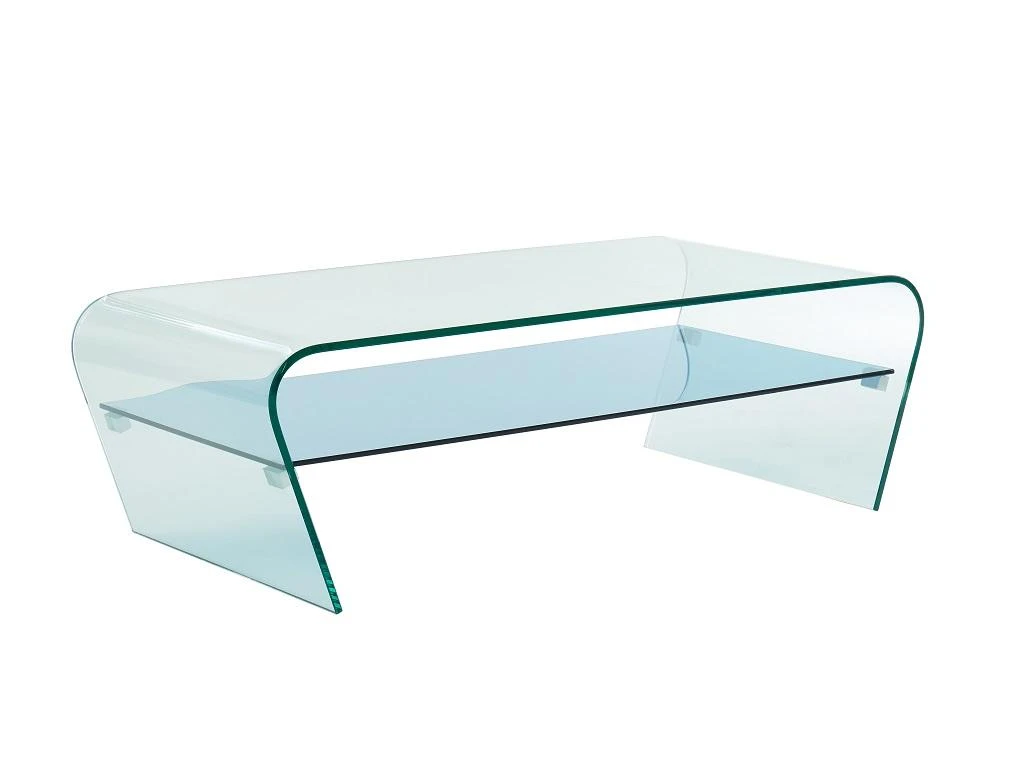 Table Basse - Verre Trempé - Tablette Bleue Laquée - KELLY – Image 6