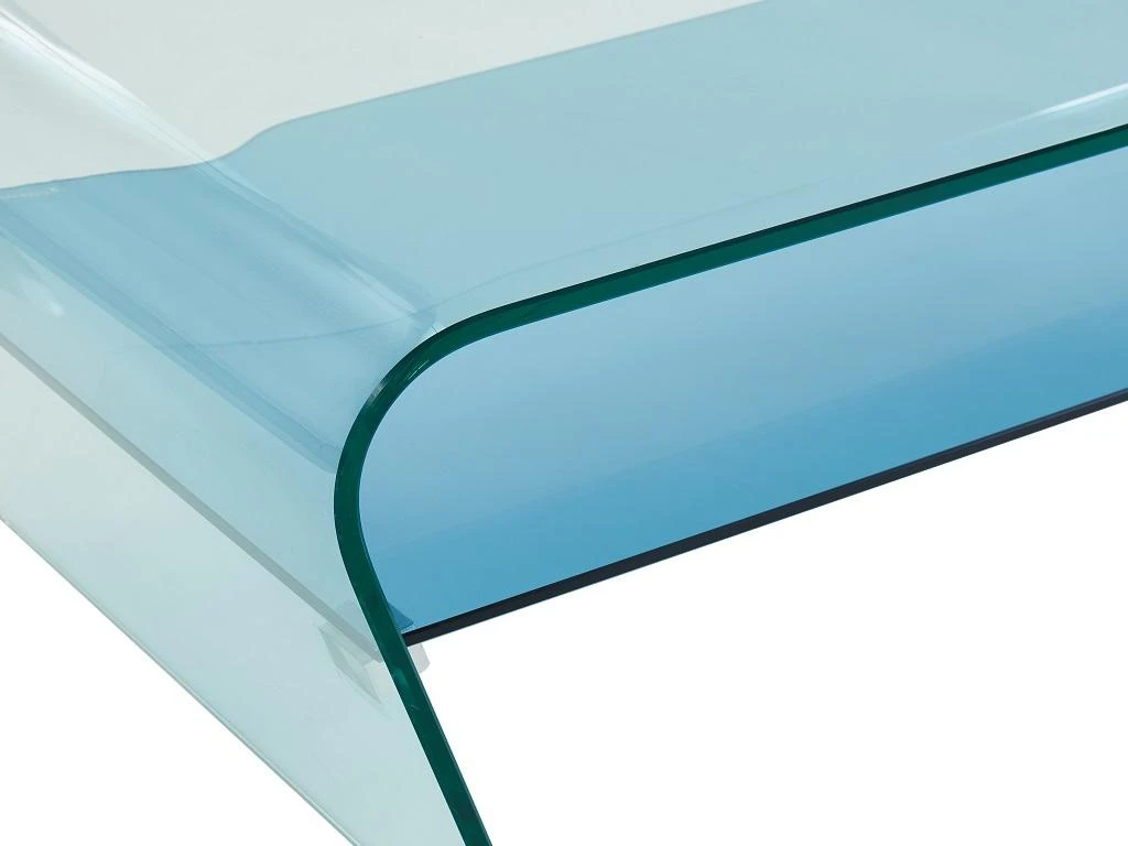 Table Basse - Verre Trempé - Tablette Bleue Laquée - KELLY – Image 7
