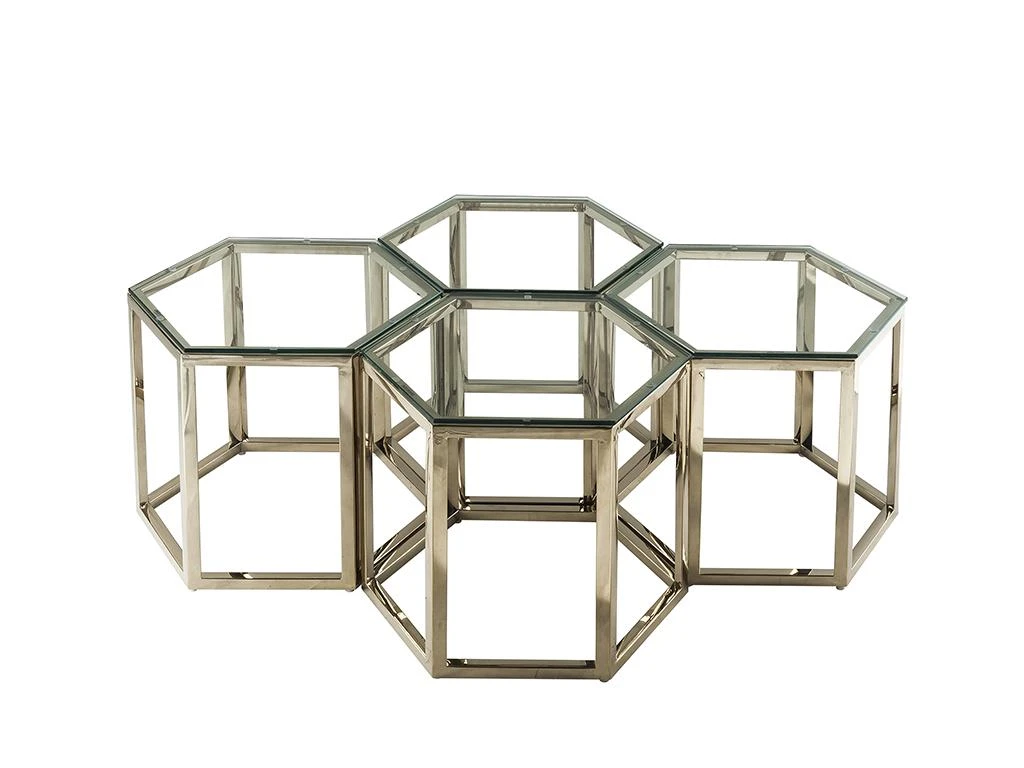 Table Basse - Verre Trempé Et Acier - Doré - GALADRIEL De Pascal MORABITO – Image 6