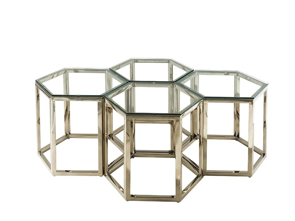 Table Basse - Verre Trempé Et Acier - Doré - GALADRIEL De Pascal MORABITO – Image 5