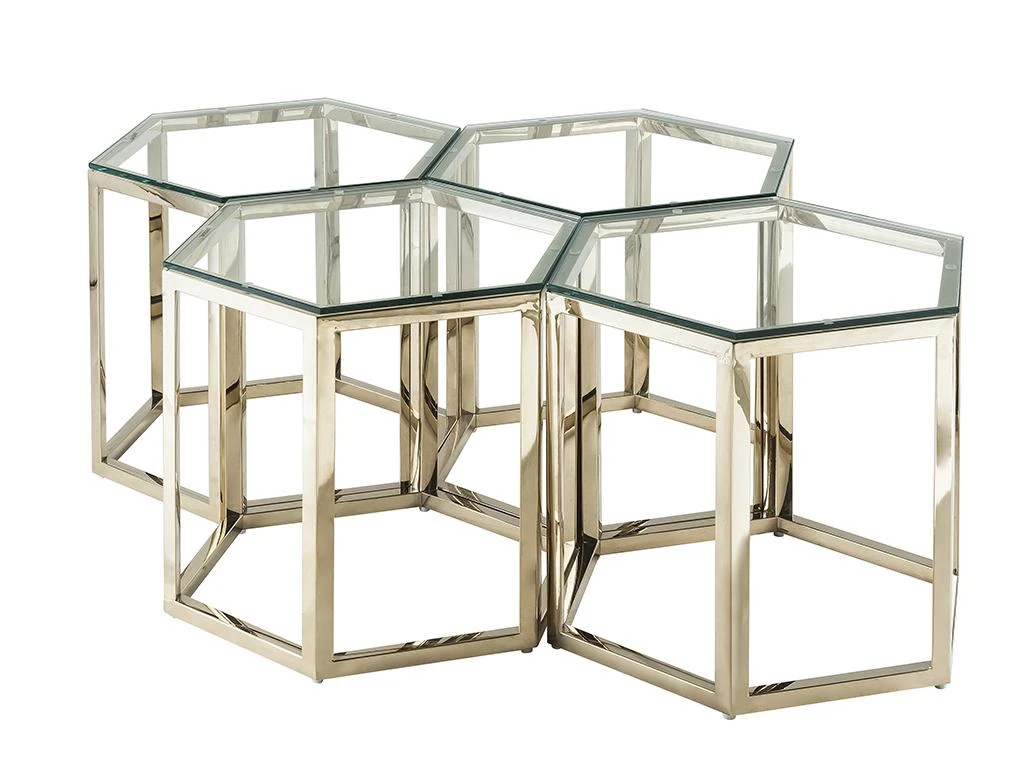 Table Basse - Verre Trempé Et Acier - Doré - GALADRIEL De Pascal MORABITO – Image 4