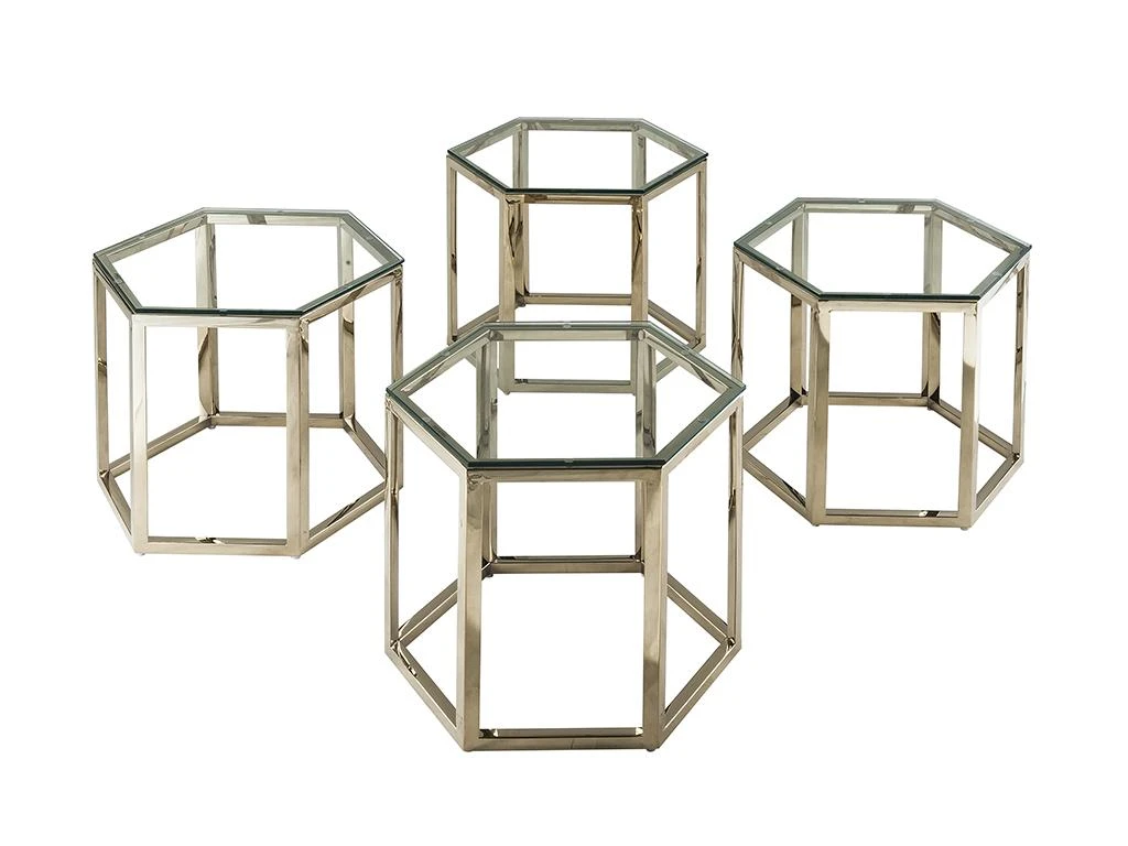 Table Basse - Verre Trempé Et Acier - Doré - GALADRIEL De Pascal MORABITO – Image 3