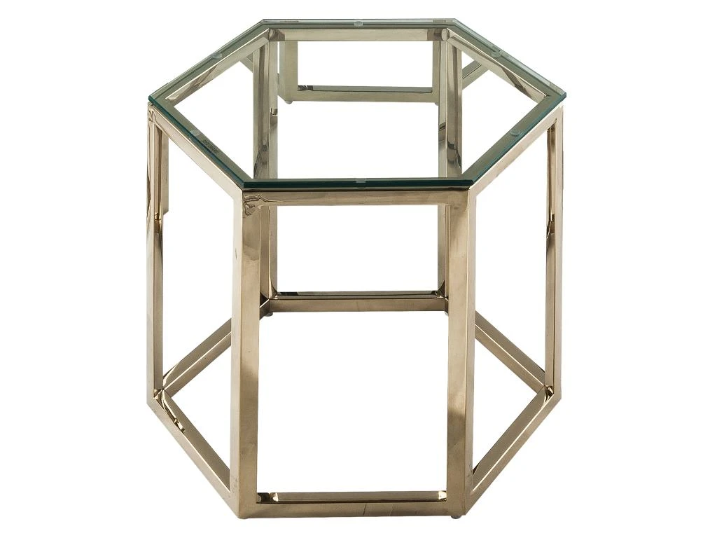 Table Basse - Verre Trempé Et Acier - Doré - GALADRIEL De Pascal MORABITO