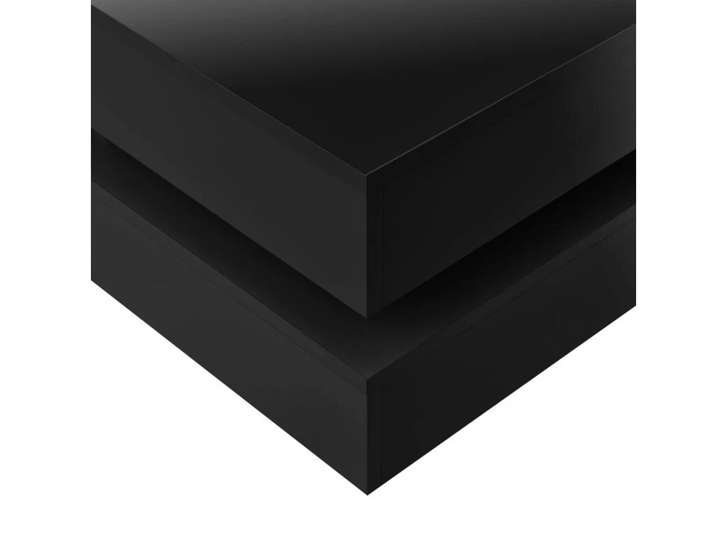 Table Basse De Salon élégante Stylée Avec 4 Compartiments De Rangement Stockage 75 X 75 X 35,5 Cm Panneau De Particules Mélaminé De 15 Mm Noir 03_0006142 – Image 3